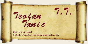 Teofan Tanić vizit kartica